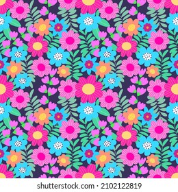 Patrón sin foco con Flores dibujadas a mano. Antecedentes para textiles, papel envolvente, modas, ilustraciones.