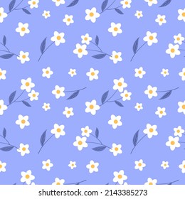 Seamless pattern with hand drawn Flowers. Background for textile, wrapping paper, illustrations.