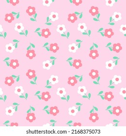 Seamless pattern with hand drawn flowers. Background for textile, wrapping paper, illustrations.