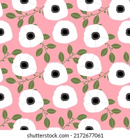 Seamless pattern with hand drawn flowers. Background for textile, wrapping paper, fashions, illustrations.