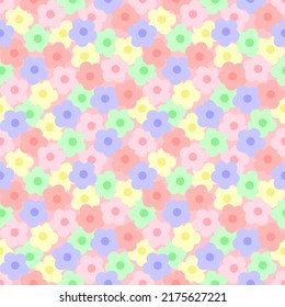 Patrón sin foco con flores dibujadas a mano. Antecedentes para textiles, papel envolvente, modas, ilustraciones.