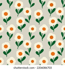 Seamless pattern with hand drawn flowers. Background for textile, wrapping paper, fashions, illustrations.