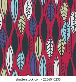 Nahtloses Muster mit handgezeichneten Blumen in Farbe des Jahres Viva Magenta für Oberflächendesign und andere Design-Projekte