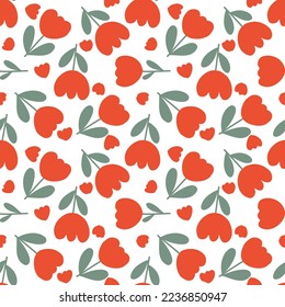 Seamless pattern with hand drawn flowers. Background for textile, wrapping paper, fashions, illustrations.