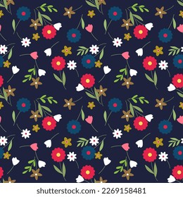 Seamless pattern with hand drawn flowers. Background for textile, wrapping paper, fashions, illustrations.