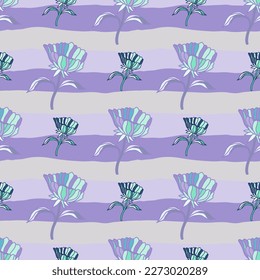Seamless pattern with hand drawn flowers and leaves. Abstract floral wallpaper. Design for fabric, textile print, surface, wrapping, cover, greeting card. Vector illustration