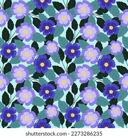 Seamless pattern with hand drawn flowers. Background for textile, wrapping paper, fashions, illustrations.