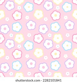 Seamless pattern with hand drawn flowers. Background for textile, wrapping paper, fashions, illustrations.
