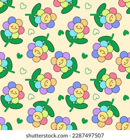 Seamless pattern with hand drawn flowers. Background for textile, wrapping paper, fashions, illustrations.