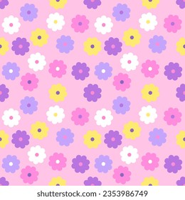 Seamless pattern with hand drawn flowers. Background for textile, wrapping paper, fashions, illustrations.