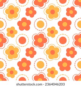 Seamless pattern with hand drawn flowers. Background for textile, wrapping paper, fashions, illustrations.