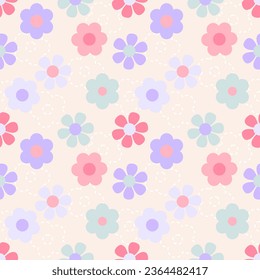 Seamless pattern with hand drawn flowers. Background for textile, wrapping paper, fashions, illustrations.