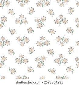 Seamless pattern with hand drawn flowers. Background for textile, wrapping paper, fashions, illustrations.