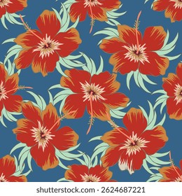 Padrão contínuo com flores desenhadas à mão. Fundo para têxteis, papel de embrulho, modas, ilustrações