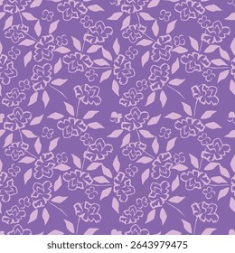 Seamless Pattern with Hand Drawn Flowers. Scandinavian Style. Vector Illustration
