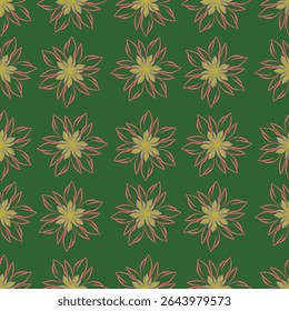 Seamless Pattern with Hand Drawn Flowers. Scandinavian Style. Vector Illustration