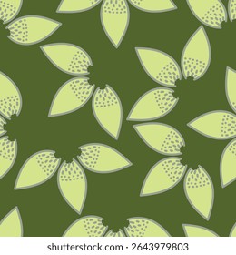 Seamless Pattern with Hand Drawn Flowers. Scandinavian Style. Vector Illustration