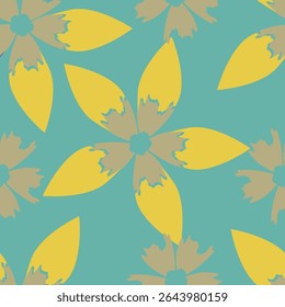 Seamless Pattern with Hand Drawn Flowers. Scandinavian Style. Vector Illustration