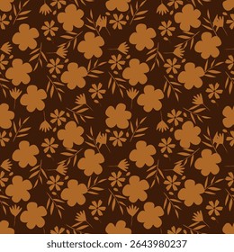 Seamless Pattern with Hand Drawn Flowers. Scandinavian Style. Vector Illustration