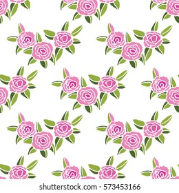 Seamless pattern with hand drawn flowers. Perfect for textile, happy valentine wrapping paper and wedding invitations.
