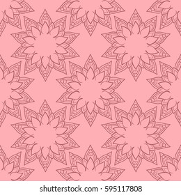 Seamless pattern with hand drawn flowers. Doodle  background