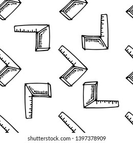 Seamless pattern hand drawn folding ruler doodle. Sketch style icon. Decoration element. Isolated on white background. Flat design. Vector illustration.