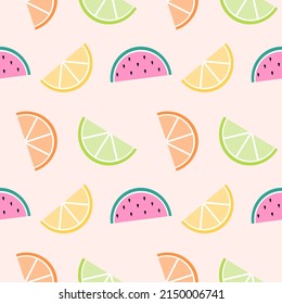 Seamless pattern with hand drawn Fruits. Background for textile, wrapping paper, fashions, illustrations.