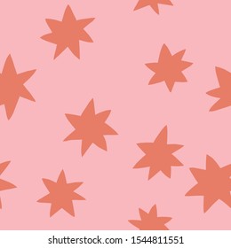 Seamless pattern with hand drawn funny stars. Vector illustration for card, print on clothes. Holiday greeting card design.