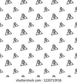 Seamless pattern hand drawn gps. Doodle black sketch. Sign symbol. Decoration element. Isolated on white background. Flat design. Vector illustration.
