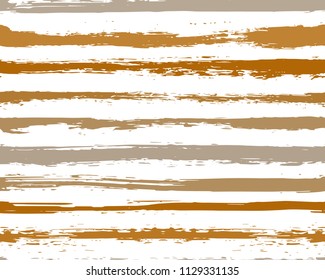 Seamless Pattern with Hand Drawn Grunge Strips.Paint stripes grunge background vector.  Monochrome background in autumn colors. Horizontally arranged grunge strips. Vector Illustration Design