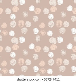 Seamless pattern with hand drawn grunge circles. Ink illustration. Hand drawn ornament for wrapping paper.