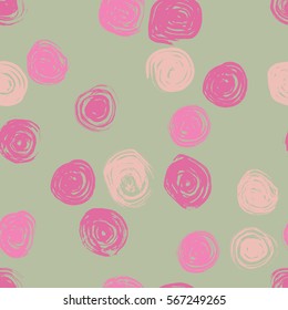Seamless pattern with hand drawn grunge circles. Ink illustration. Hand drawn ornament for wrapping paper.