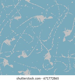 Seamless Pattern Hand Drawn Grunge Stroke Brushes. Splash Print for Fabric. Trendy Design for Textile, Dress, Wallpaper, Tile, Card. Abstract Background. Vector Illustration.