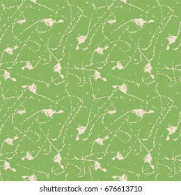 Seamless Pattern Hand Drawn Grunge Stroke Brushes. Splash Print for Fabric. Trendy Design for Textile, Dress, Wallpaper, Tile, Card. Abstract Background. Vector Illustration.