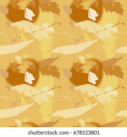 Seamless Pattern Hand Drawn Grunge Stroke Brushes. Modern Camouflage Print, Military Style. Trendy Design for Textile, Dress, Wallpaper, Tile, Card.  Abstract Background. Vector Illustration. 