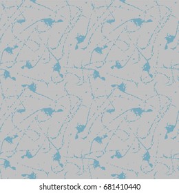 Seamless Pattern Hand Drawn Grunge Stroke Brushes. Splash Print for Fabric. Trendy Design for Textile, Dress, Wallpaper, Tile, Card. Abstract Background. Vector Illustration.