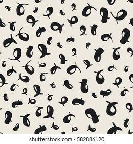 Seamless pattern with hand drawn grungy swashes. Simple scrapbook wallpaper. Random geometric graphic design elements for sketch book cover, flyer, poster. Brush strokes texture. Vector illustration.