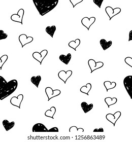 Seamless Pattern Hand Drawn Heart Sketch Stock Vector (Royalty Free ...