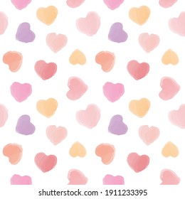 Patrón sin brillo con diseño de corazón dibujado a mano en fondo blanco