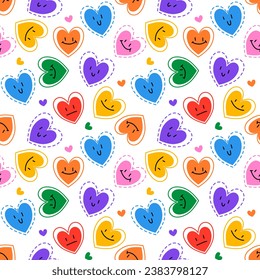 Seamless pattern with hand drawn heart. Background for textile, wrapping paper, fashion, illustration.