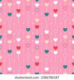 Seamless pattern with hand drawn heart. Background for textile, wrapping paper, fashion, illustration.