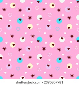 Seamless pattern with hand drawn heart. Background for textile, wrapping paper, fashion, illustration.