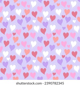 Seamless pattern with hand drawn heart. Background for texture, wrapping paper, fashion, illustration.