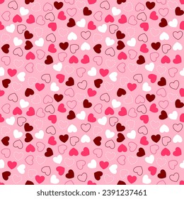 Seamless pattern with hand drawn heart. Background for textile, wrapping paper, fashion, illustration.