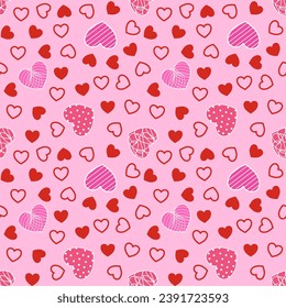 Seamless pattern with hand drawn heart. Background for textile, wrapping paper, fashion, illustration.