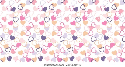 Seamless pattern with hand drawn heart. Background for textile, wrapping paper, fashion, illustration.