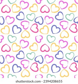 Seamless pattern with hand drawn heart. Background for textile, wrapping paper, fashion, illustration.