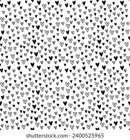 Seamless pattern with hand drawn heart. Background for textile, wrapping paper, fashion, illustration.