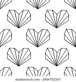 Seamless pattern with hand drawn heart doodle for decorative print, wrapping paper, greeting cards and fabric