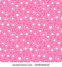 Seamless pattern with hand drawn heart. Background for textile, wrapping paper, fashion, illustration.
